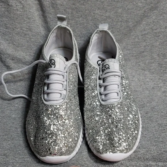 Women's gray silver Glitter shoes 6m daisy Fuentes jacklyn (sr) - Picture 4 of 8